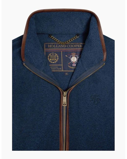 Holland Cooper Blue Country Fleece Gilet Dusty for men