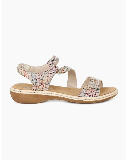 Rieker White Sphere Riptape Sandals
