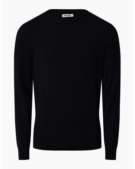 Replay Blue Crewneck Sweater for men