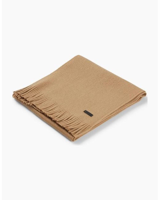 Boss Natural Logo Plaque Scarf for men