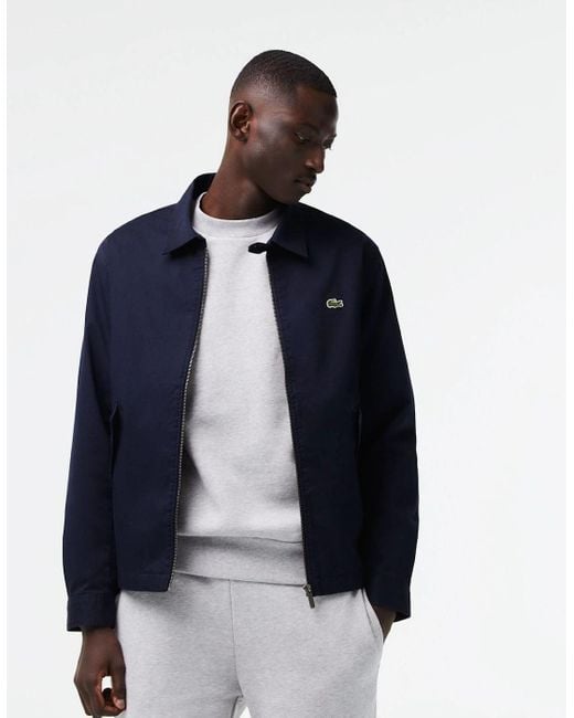 Lacoste Blue Gabardine Zip-Up Jacket for men