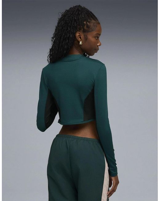 PUMA Green F1 Lifestyle Racing Long Sleeve Corset Top