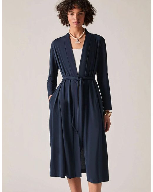 James Lakeland Blue Jersey Longline Cardigan