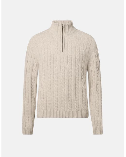 Belstaff White Westport Quarter Zip Sweater for men