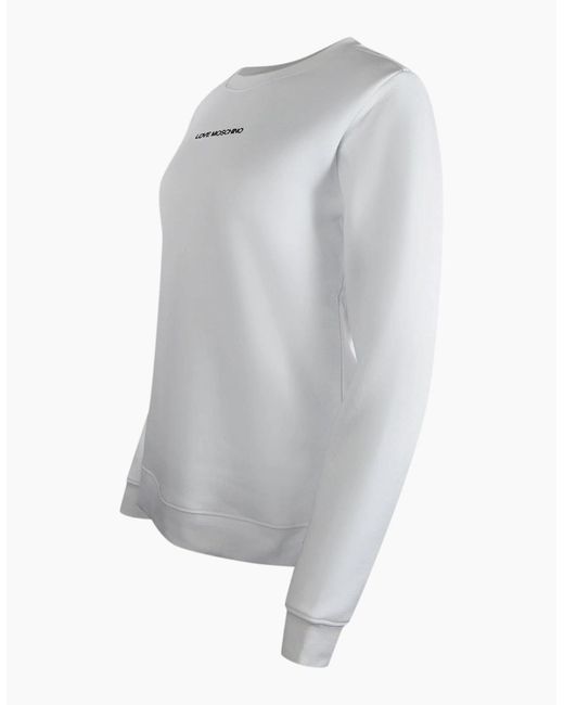 Love Moschino White Small Logo Sweatshirt