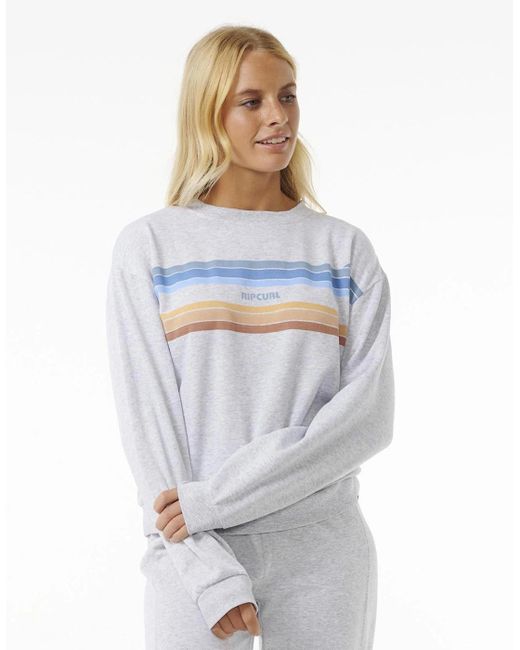 Rip Curl White Rip Curl High Tide Surf Crew Neck Sweatshirt