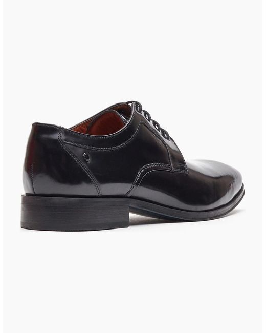 Base London Black London Dome Lace Up Leather Hi Shine Lace-Up Shoes for men