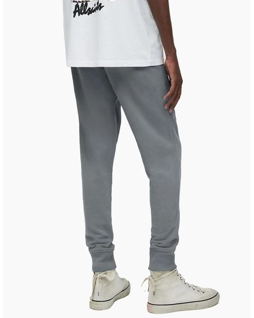 AllSaints Gray All Saints Raven Slim Fit Sweatpants Fleece Bottoms Casual Cuffed Cotton for men