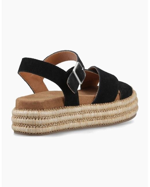 Hush Puppies Black Rosa Raffia Sandals