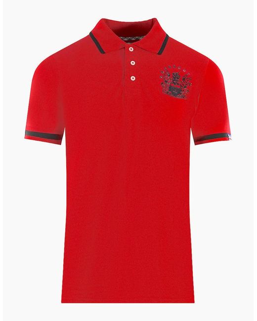 Aquascutum Red Tipped Aldis Polo Shirt for men