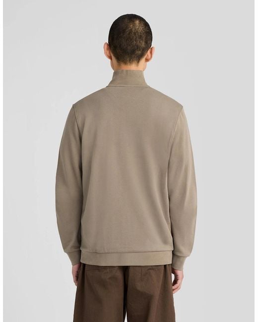 Lyle & Scott Gray Cotton Loopback 1/4 Zip Sweatshirt for men