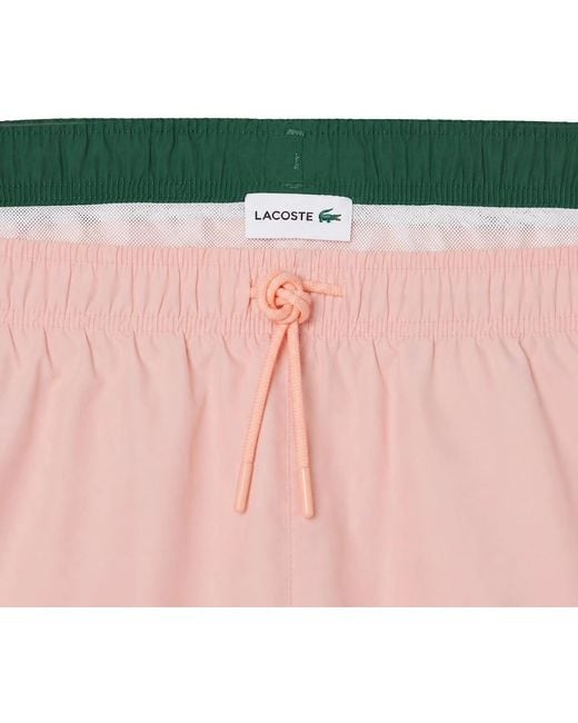 Lacoste Pink Quick-Dry Swim Shorts Miami for men