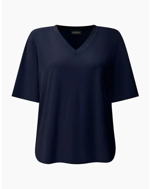 James Lakeland Blue Jersey V-Neck Top