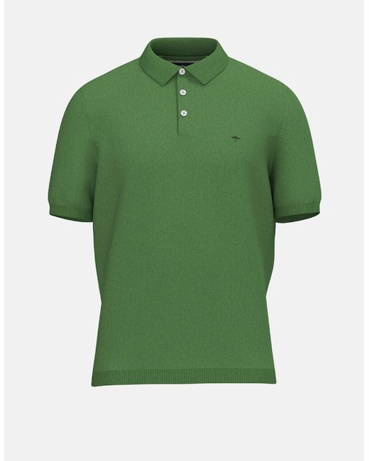 Fynch-Hatton Green Fine Knit Air Cotton Polo Shirt Avocado for men