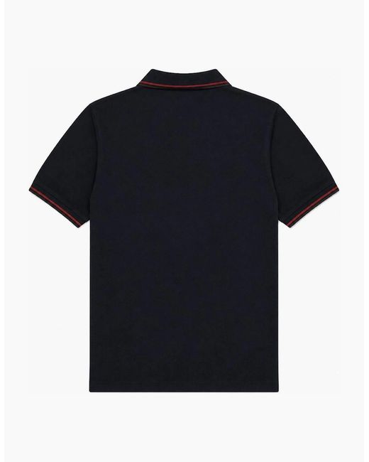 Fred Perry Black Twin Tipped Polo Shirt/Brandy/Rich for men