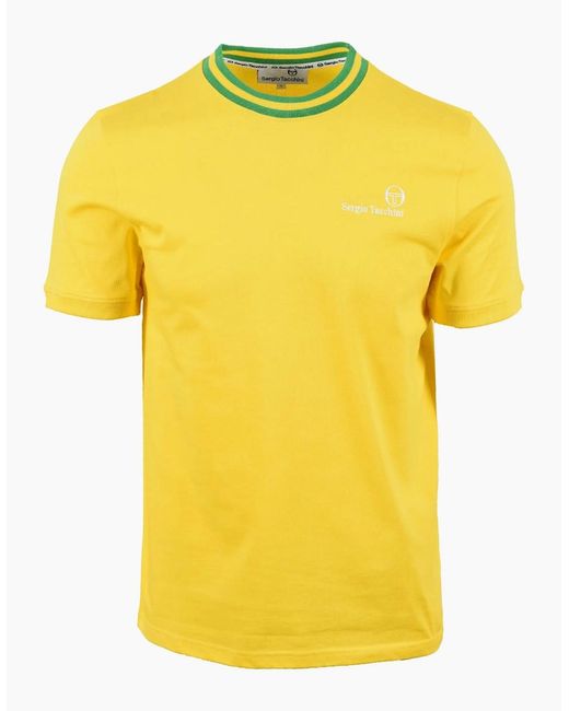Sergio Tacchini Yellow Rainer T-Shirt Cyber/Fern for men