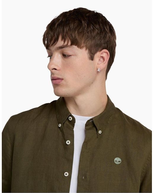 Timberland Green Regular Fit Long Sleeve Shirt for men
