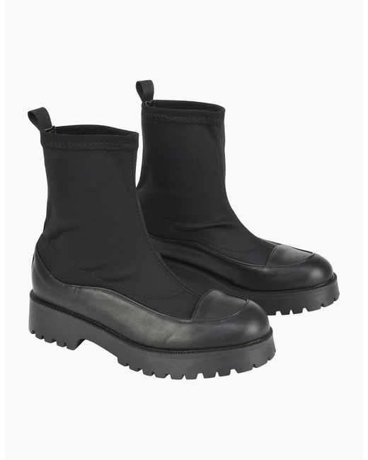 XY London Black Ladies Kerry Ankle Flat Biker Boots