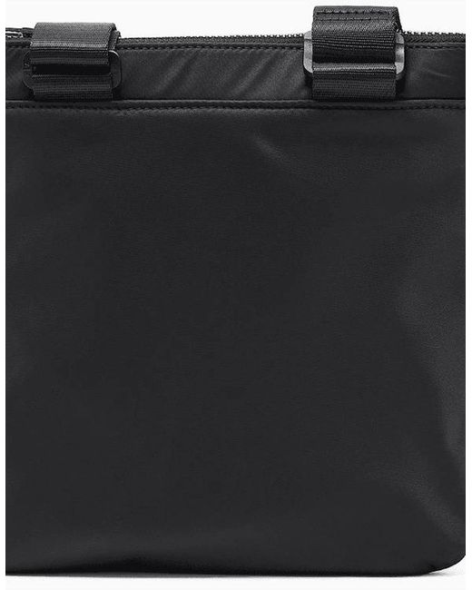 ARMANI EXCHANGE Black Nylon Icon Logo Side Bag for men