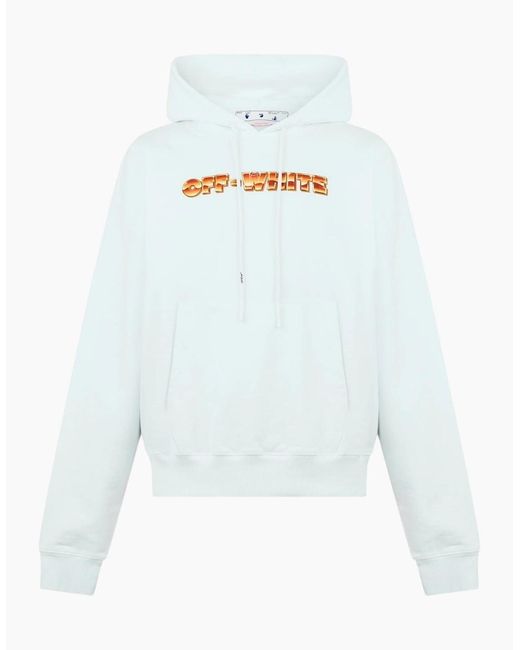 Off-White c/o Virgil Abloh Blue Metal Arrow Logo Skate Hoodie for men