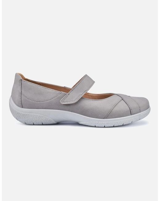Hotter Gray Hope Wide Fit Mary Jane Shoes