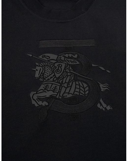 Burberry Black Tristan Embroidered Ekd T-Shirt for men