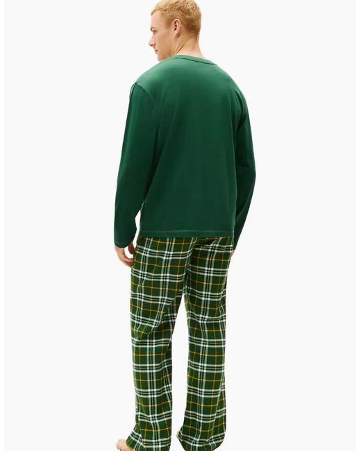 Tommy Hilfiger Green Tartan Flannel Pyjama Set, Orion for men