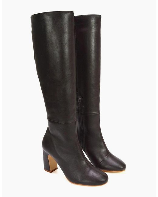 XY London Black Ladies Lillia Knee-High Boots
