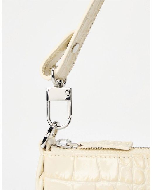 By Far Natural Embossed Leather Shoulder Bag