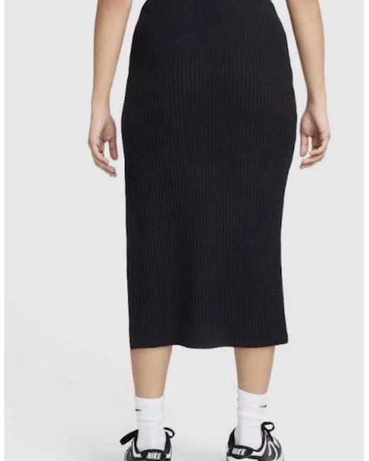 Nike Black Sportswear Chill Rib Skirt