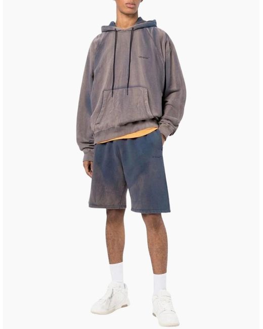 Off-White c/o Virgil Abloh Blue Diag Tab Vintage Skate Sweatshorts Outerspace for men