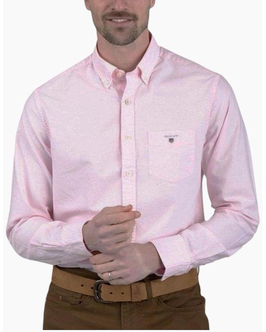 Gant Pink Oxford Shirts Regular Fit for men