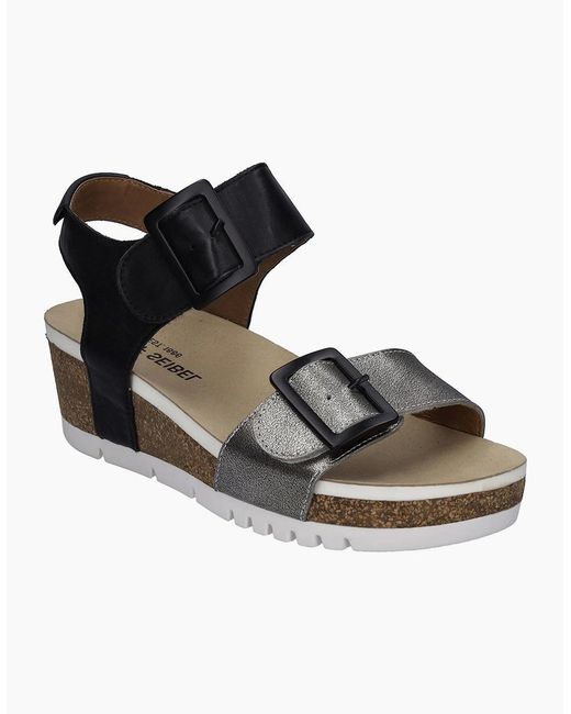 Josef Seibel Black Quinn 02 Wedge Sandals