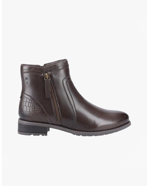 Hush Puppies Brown Scarlett Leather Ankle Boots