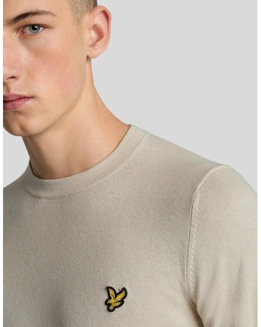Lyle & Scott Natural Cotton Merino Crew Neck Jumper for men