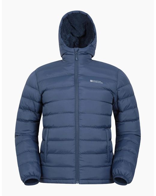 Mountain Warehouse Blue Seasons Faux Fur Lined Padded Jacket for men