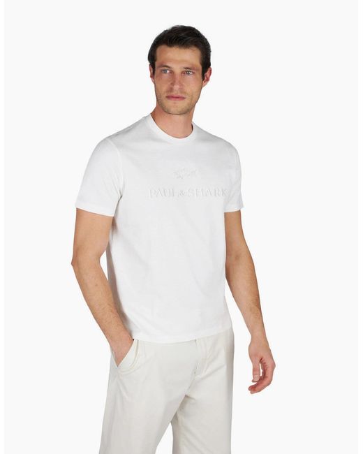 Paul & Shark White Chest Logo T-Shirt 108 for men