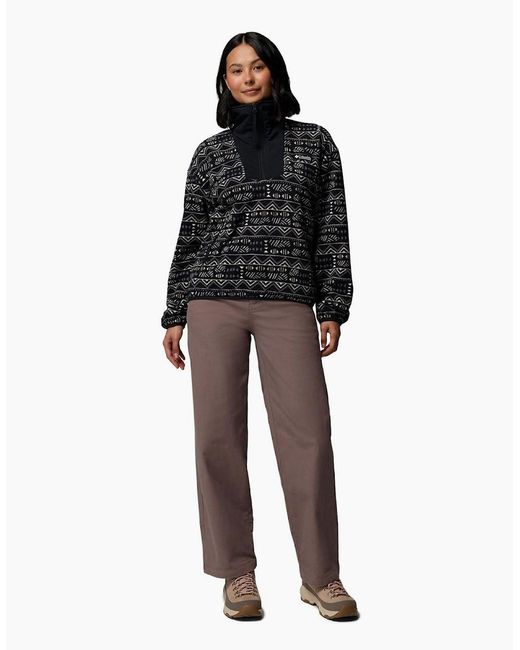 Columbia Black Sequoia Grove Printed Half Zip Polyester Fleece Pullover