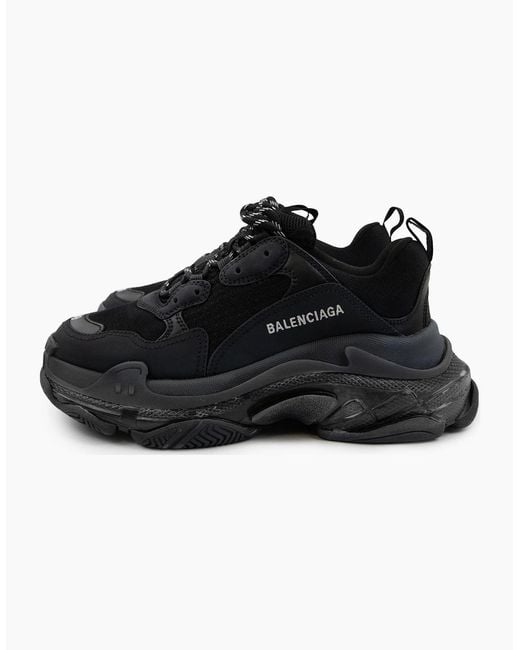 Balenciaga Black Triple S Clearsole Leather Trainers for men