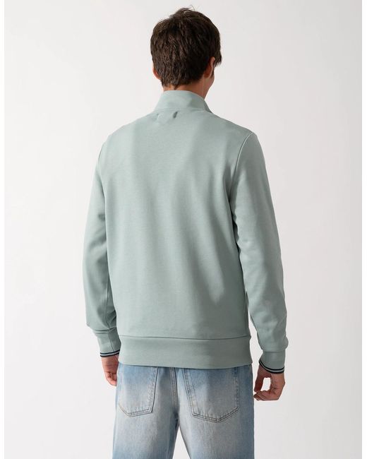 Fred Perry Blue Half Zip Sweatshirt for men