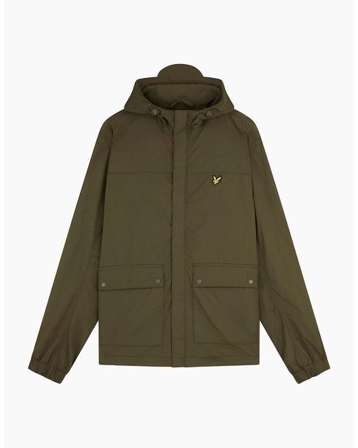 Lyle & Scott Green Lyle & Scott Branded Hooded Parka Jacket for men