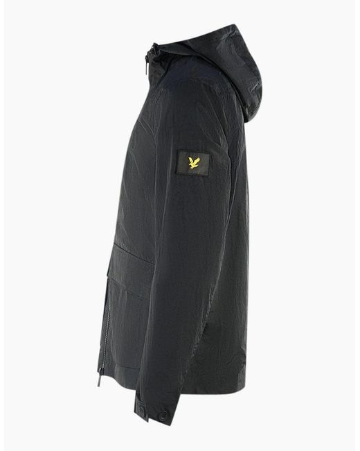 Lyle & Scott Gray Lyle & Scott Plain Hooded Jacket for men