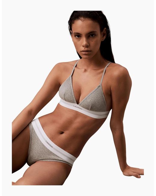 Calvin Klein Gray Modal Rib Bikini Brief, Heather