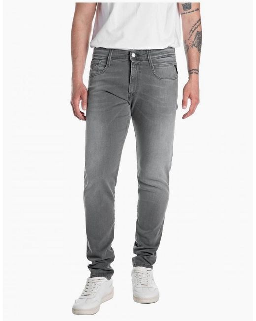 Replay Gray Power Stretch Anbass Slim Jean for men