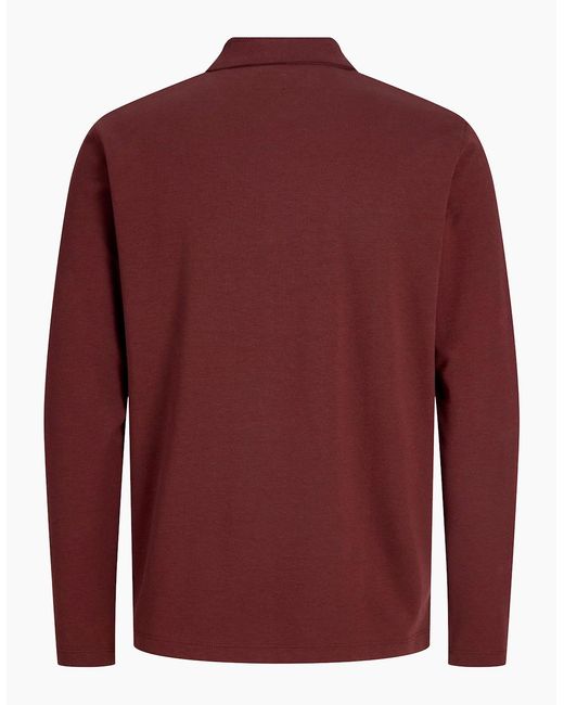 Jack & Jones Red Jprblaethan Polo Long Sleeve Bitter Chocolate for men