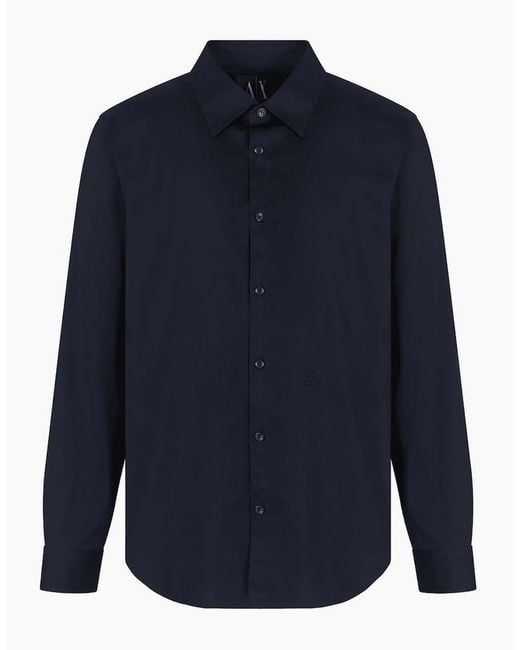 ARMANI EXCHANGE Blue Classic Slim Fit Shirt for men