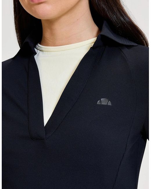 Ellesse Blue Jeorg Ls Fitted Polo Shirt