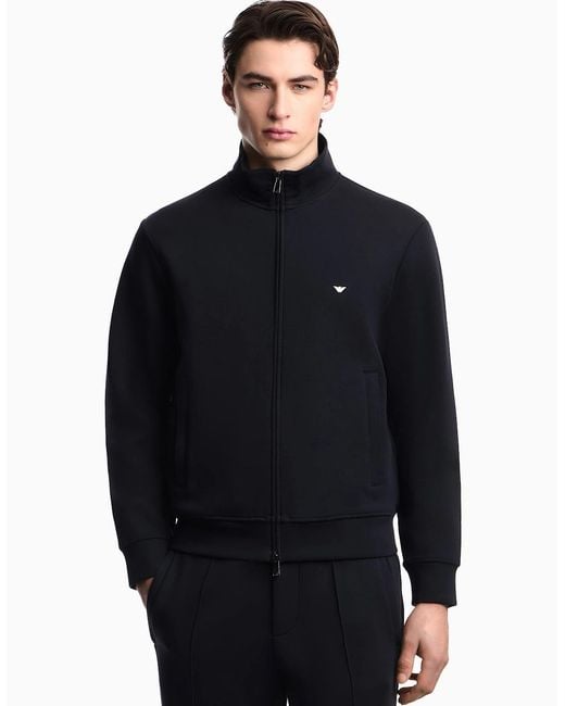 Emporio Armani Blue Zip Through Sweatshirt for men