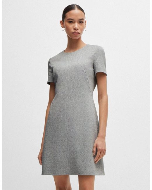 Boss Gray Donalara Short Sleeve Dress