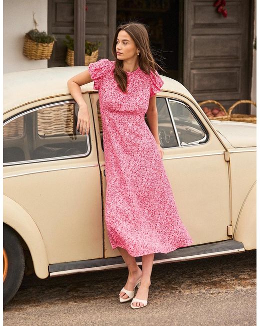 Ro&zo Pink Ditsy Floral Puff Sleeve Dress